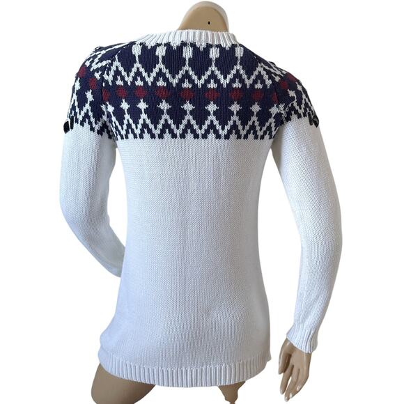 BOSTON PROPER Womens Size Small White Crew Neck Beaded Pullover Tunic Sweater - Picture 4 of 9